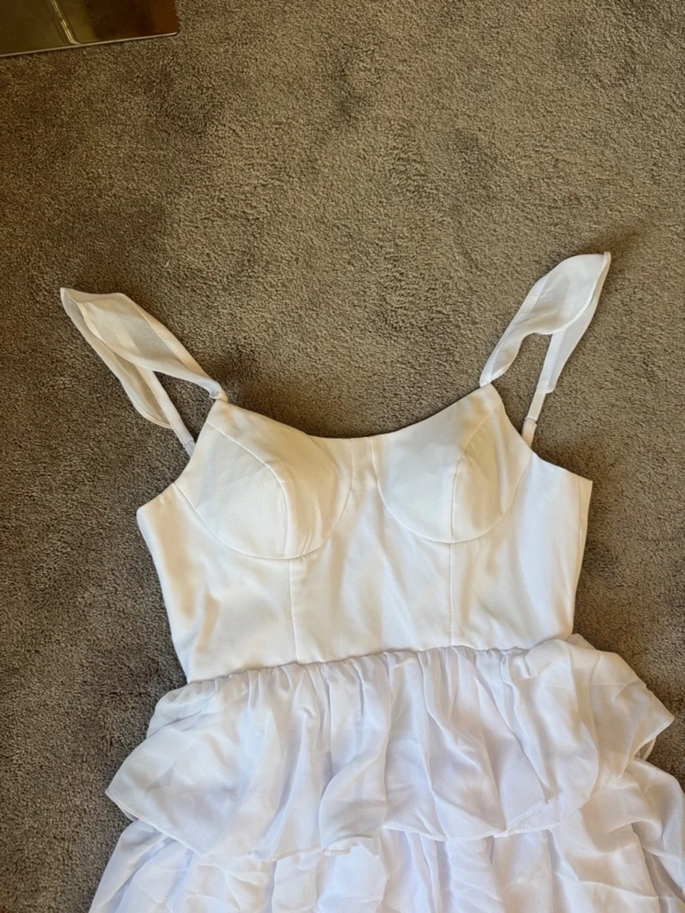 Wear Your Love White Tiered Ruffle Maxi Dress Cottagecore Summer SIZE L NWT - Picture 2 of 7